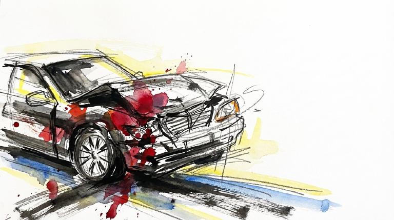 Union Turnpike, a girl on a bike