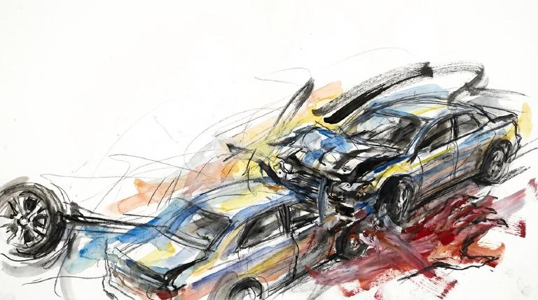 Afternoon death by the tennis center, and a clock that will not stop