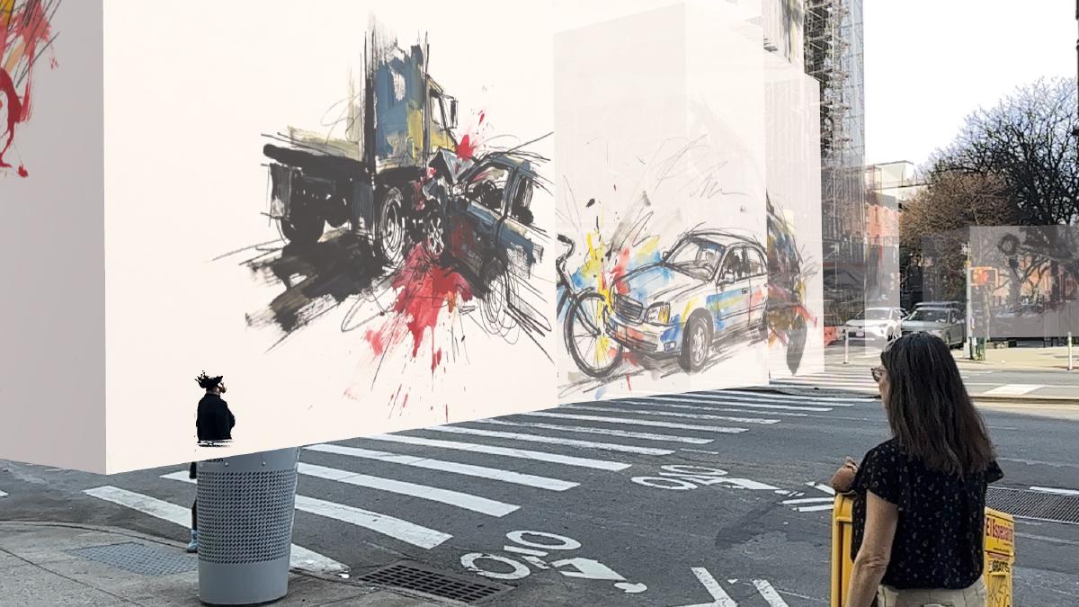 A street-level view down Atlantic Avenue with pedestrians, storefronts, and layered city light.