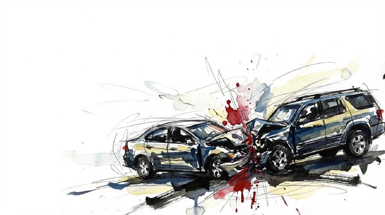 Afternoon on Union Turnpike, a child on a bike goes down