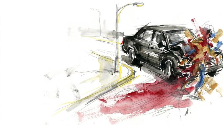 Evening on Westervelt: a boy on a bike, a car, and the math of pain