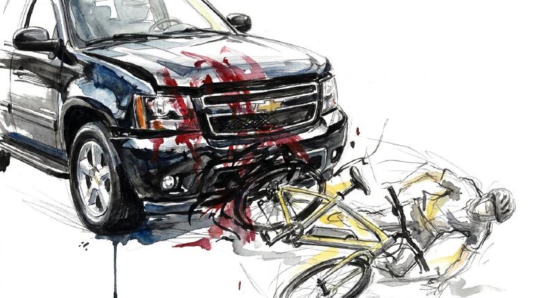 East 14th and Third: another rider down